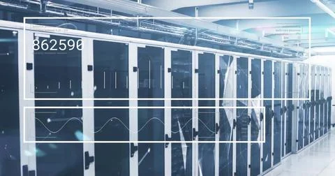 Image of data processing over computer servers 写真素材