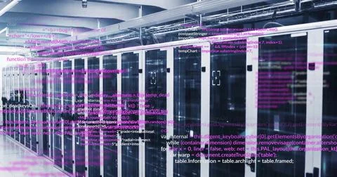 Image of data processing over computer servers 写真素材