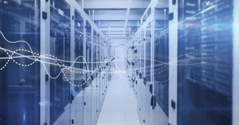 Image of data processing over computer servers Foto stock