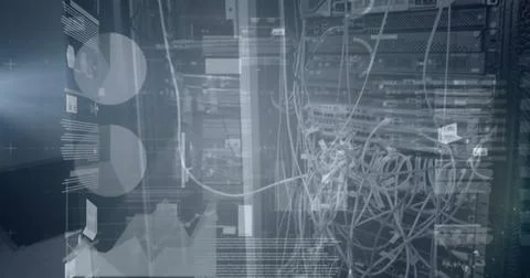 Image of data processing over computer servers 스톡 사진