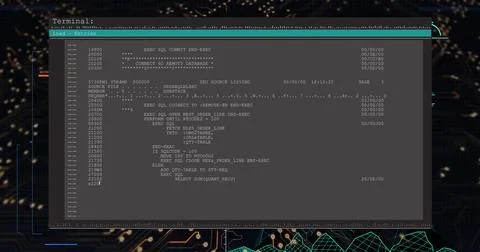 Image of data processing over computer circuit board on black background Stock Photos