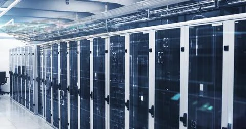 Image of data processing over computer servers Stockfoto's