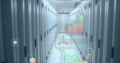 Image of data processing over computer servers Stockfoto's