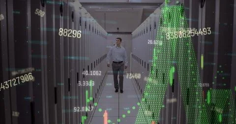 Image of data processing over computer servers Stockfoto's