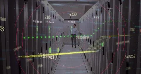 Image of data processing over computer servers Stockfoto's