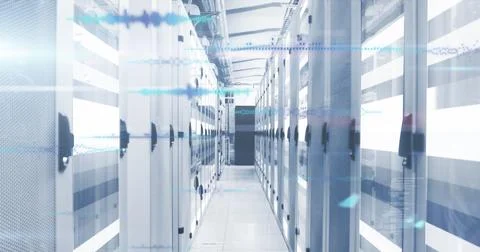 Image of data processing over computer servers Stockfoto's