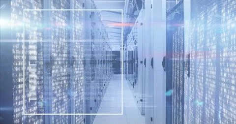 Image of data processing over computer servers Foto stock