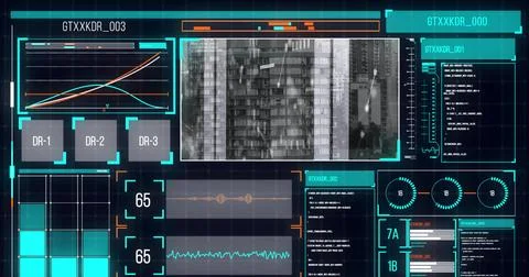 Image of data processing over computer servers Foto stock