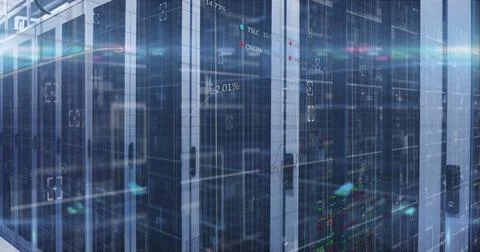 Image of data processing over computer servers Stock Photos