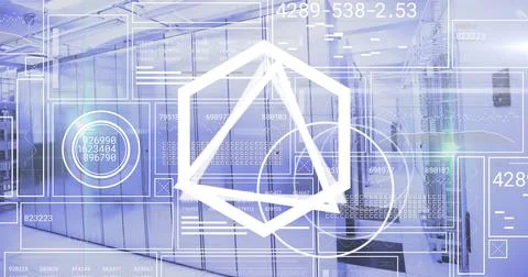 Image of data processing over computer servers 库存照片