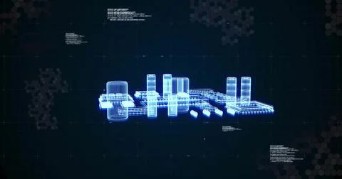 Image of data processing over computing board Stock Illustration