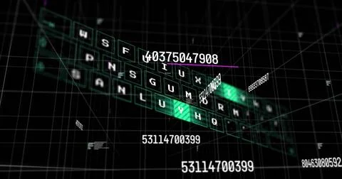 Image of data processing over connections on black background Stock Illustration