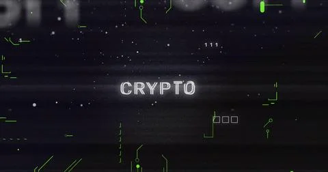Image of data processing over crypto text and connections Stock Photos