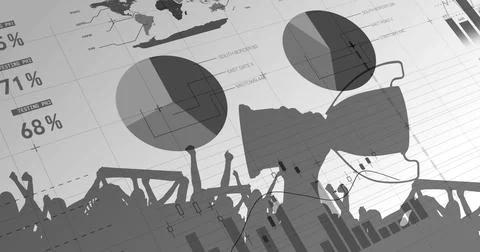 Image of data processing over cup and white background Illustrazione stock