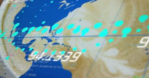 Image of data processing over cup of coffee Stock Illustration