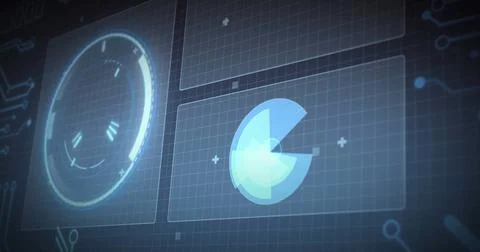Image of data processing over dark background Stock Photos