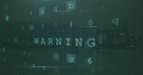 Image of data processing over dark background Stock Photos