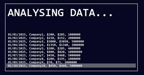 Image of data processing over dark background Stock Photos