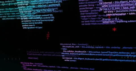 Image of data processing over dark background 스톡 사진