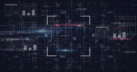 Image of data processing over dark background Stock Photos
