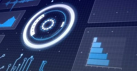 Image of data processing over dark background 写真素材