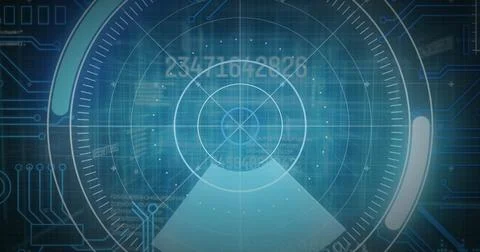 Image of data processing over dark background 写真素材
