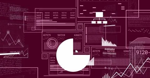 Image of data processing over dark background Stock Photos