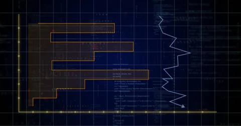 Image of data processing over diagram Foto stock