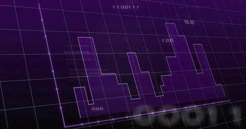 Image of data processing over diagram Stock Photos