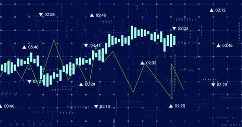 Image of data processing over diagram Foto stock
