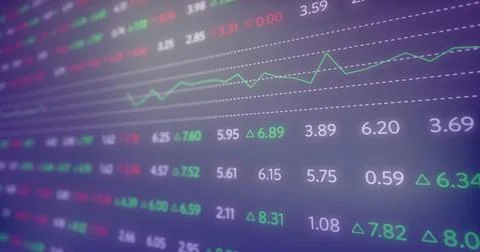 Image of data processing over diagrams on blue background Stock Illustration