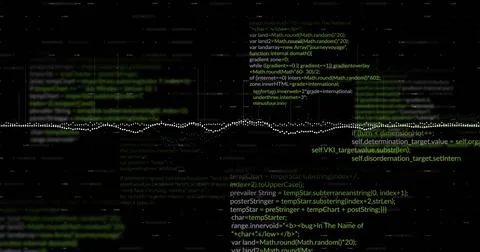 Image of data processing over diagrams on black background 스톡 일러스트
