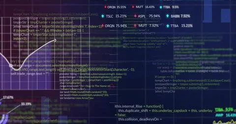 Image of data processing over diagrams and stock market Stock Illustration