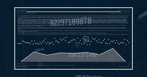 Image of data processing over diagrams Stockillustratie