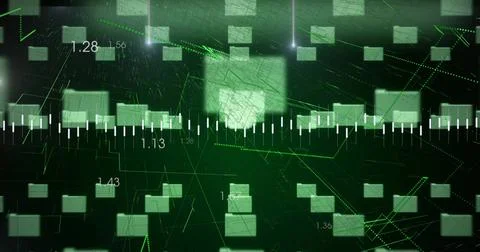 Image of data processing over digital files Stock Illustration