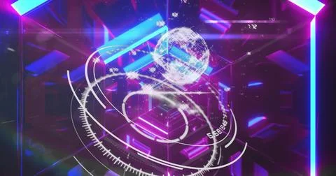 Image of data processing over digital tunnel Foto stock