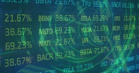 Image of data processing over digital tunnel Stock Photos