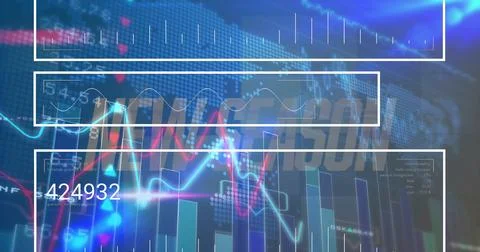 Image of data processing over digital car on black background Stock Photos