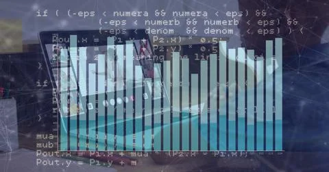 Image of data processing over diverse schoolchildren having image call Foto stock