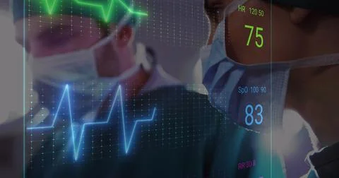 Image of data processing over dna strand Stock Photos