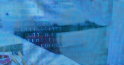 Image of data processing over doctor with test tubes Fotos Stock