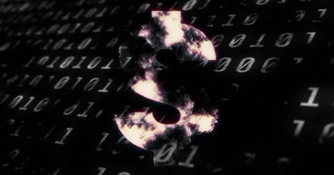 Image of data processing over dollar symbol 库存插图