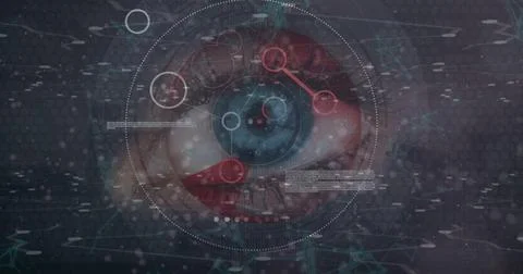 Image of data processing over eye Stockfoto's