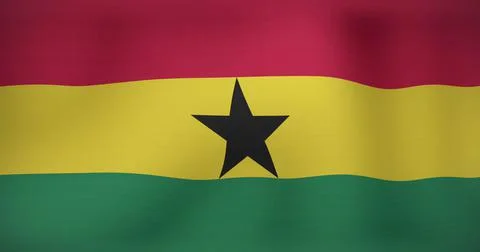 Image of data processing over flag of ghana 스톡 일러스트
