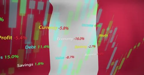 Image of data processing over flag of peru Stock Illustration