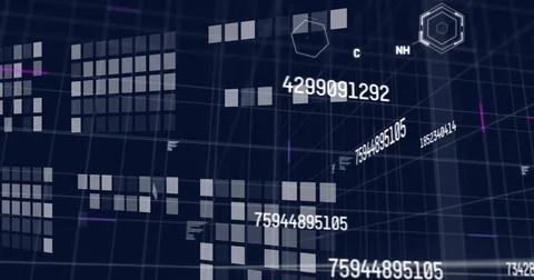 Image of data processing over flickering servers Stock Illustration