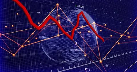 Image of data processing over globe Stockillustratie