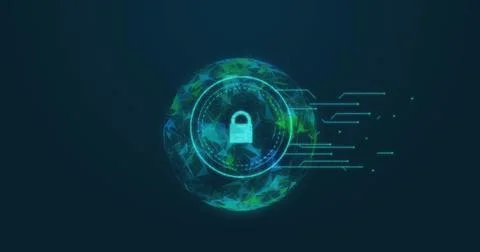 Image of data processing over globe Stock Illustration