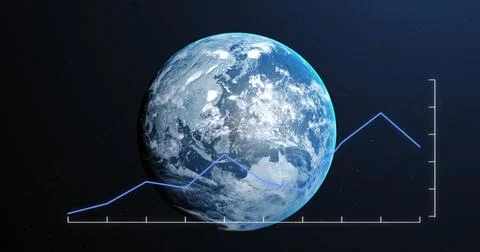 Image of data processing over globe Illustrazione stock