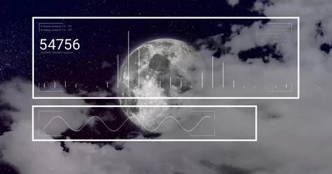 Image of data processing over globe and clouds 스톡 일러스트